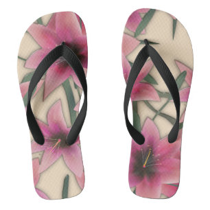Glasfliesen 3D Flüssiglilie Blume blühen Flip Flops