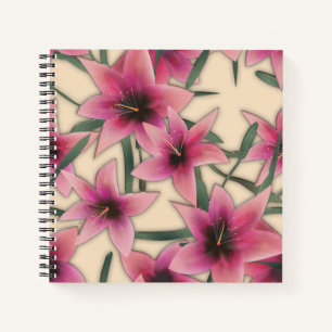 Glasfliesen 3D Flüssiglilie Blume blühen Notizbuch