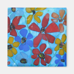 Glasfusion Blumenmagnet Magnet