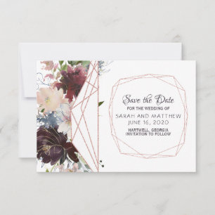 Glasgarten geometrische Hochzeit Save the Date