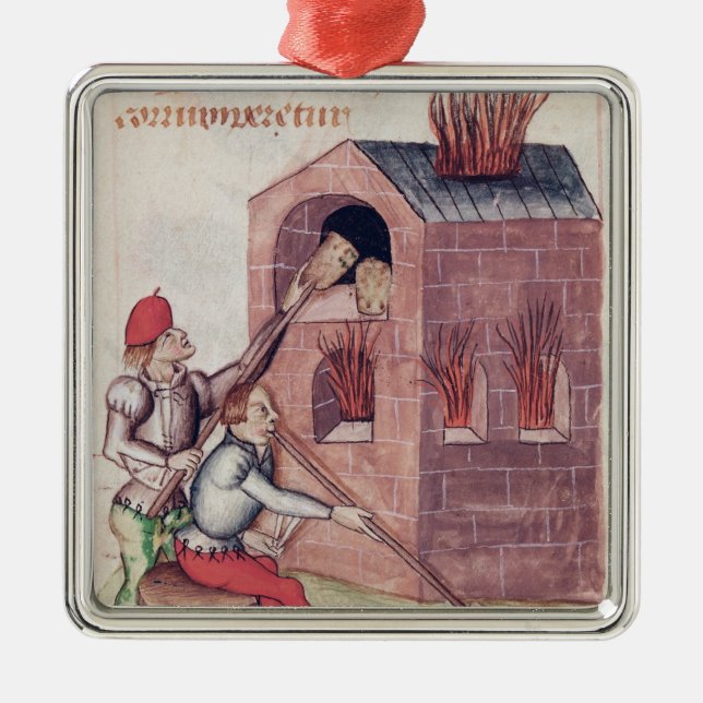 Glasgebläse, von 'Tractatus de Herbis' Silbernes Ornament (Vorne)