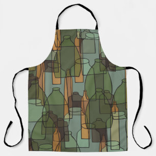 Glasgeschirr Galore: Vintages Flaschenmuster Schürze
