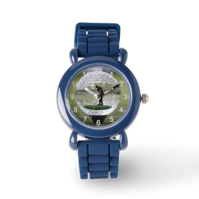 Glasgolfball mit Golf Player innen, Armbanduhr (Vorderseite)