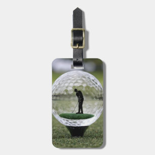Glasgolfball mit Golf Player innen, Gepäckanhänger