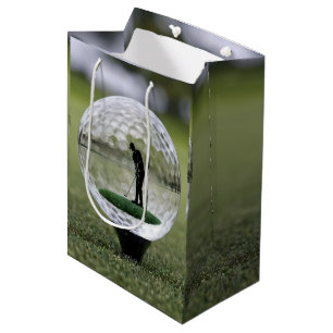 Glasgolfball mit Golf Player innen, Mittlere Geschenktüte