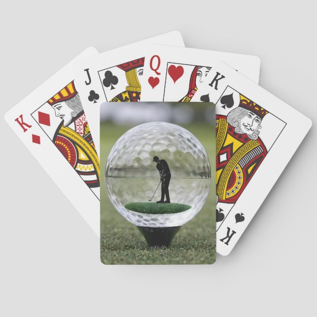 Glasgolfball mit Golf Player innen, Spielkarten (Rückseite)