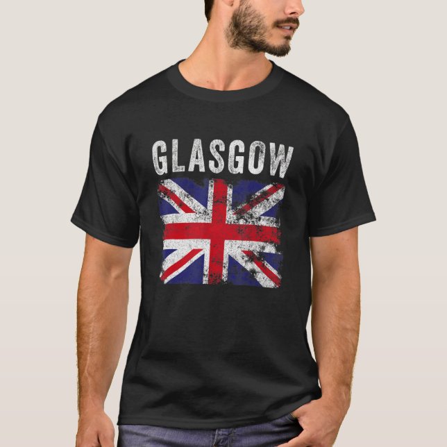 Glasgow British Flag Union Jack Scotland T-Shirt (Vorderseite)