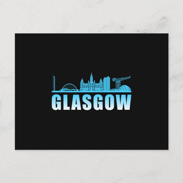 Glasgow City Cityscape Skyline Trip Funny Gift Postkarte (Vorderseite)