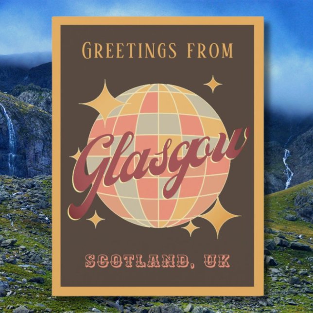 Glasgow City Scotland UK Retro Carte postale Vinta (Créateur téléchargé)