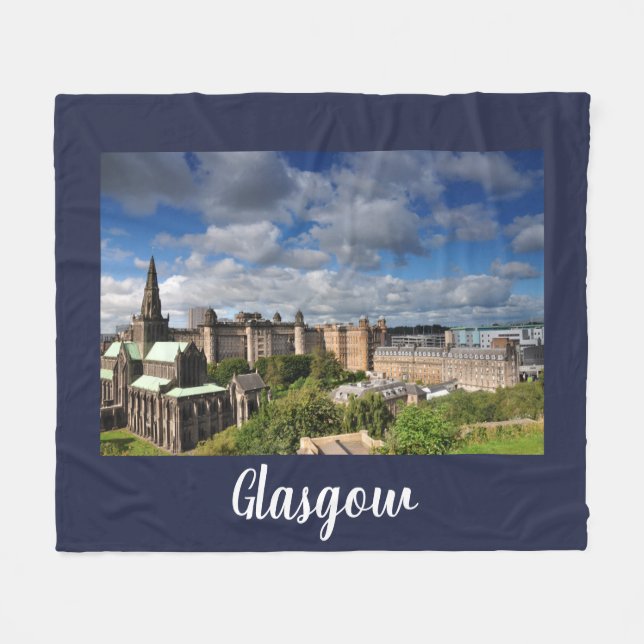 Glasgow City View Fleecedecke (Vorderseite (Horizontal))