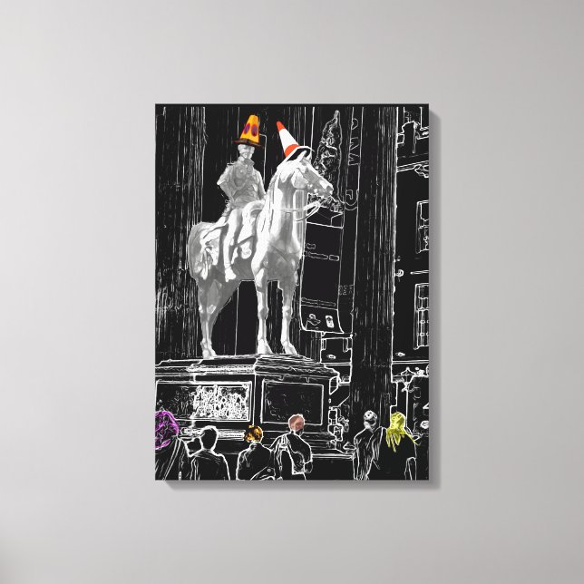 Glasgow Duke of Wellington Statue Digital Art Leinwanddruck (Vorderseite)