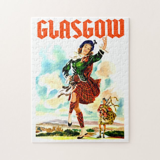 Glasgow, Frau in Kilt, (Vertikal)
