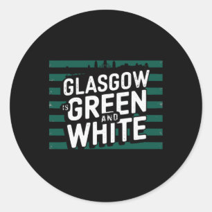 Glasgow ist grün und weiß runder aufkleber