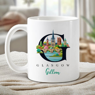 Glasgow Monogramm Buchstabe G Personalisiertes Ges Kaffeetasse