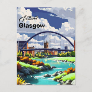 Glasgow Reise Postkarte, Glasgow Reise Kunst, Scho Postkarte