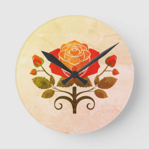 Glasgow-Rose Runde Wanduhr