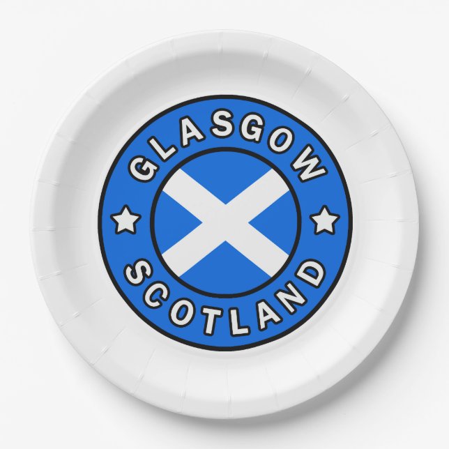 Glasgow Scotland Pappteller (Vorderseite)