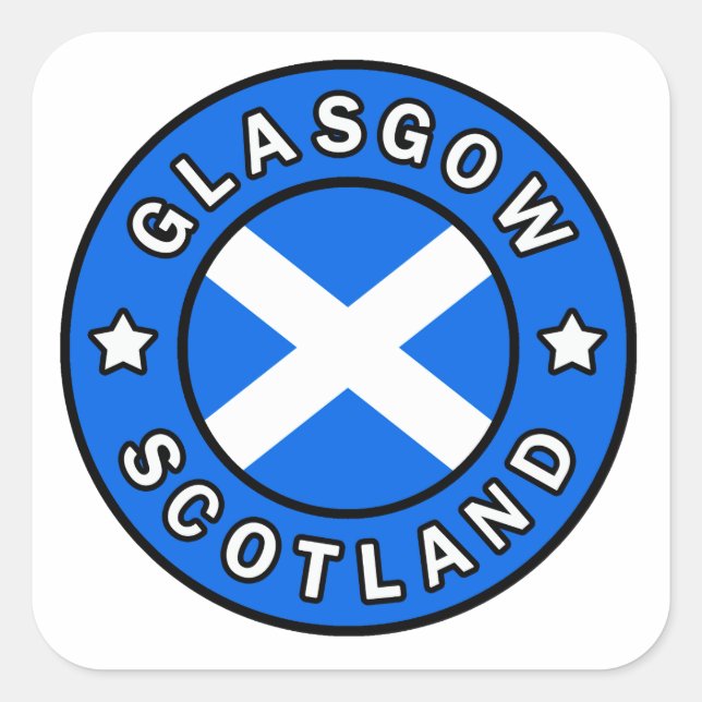 Glasgow Scotland Quadratischer Aufkleber (Vorderseite)