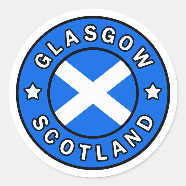 Glasgow Scotland Runder Aufkleber (Vorderseite)