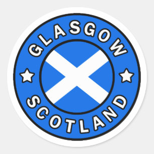 Glasgow Scotland Runder Aufkleber