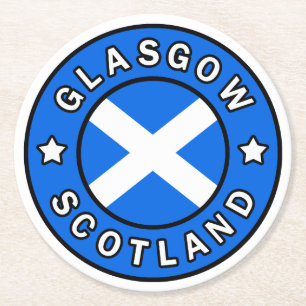 Glasgow Scotland Runder Pappuntersetzer