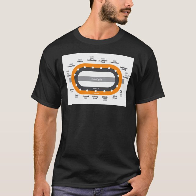 Glasgow Scotland U-Bahn-Karte Essen T-Shirt (Vorderseite)