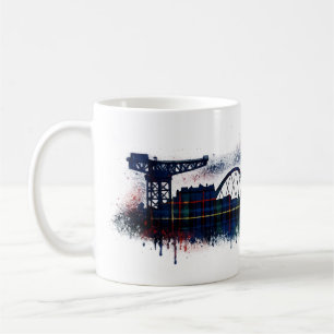 Glasgow Skyline Schottland Tartan Silhouette Kaffeetasse