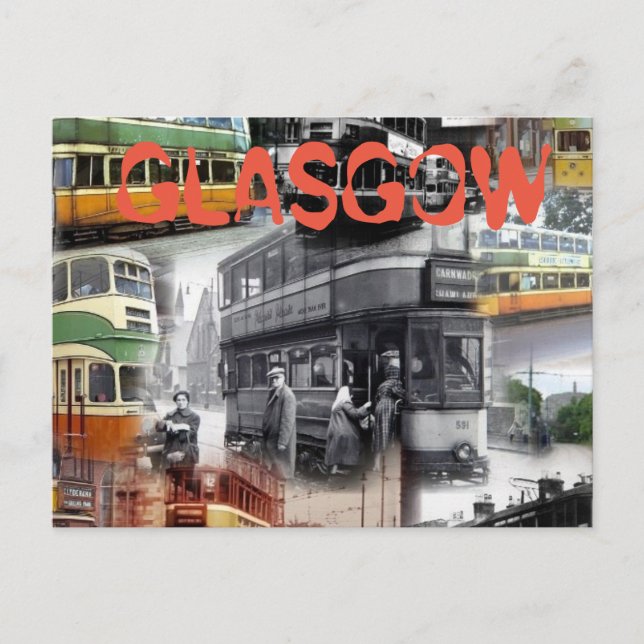 Glasgow Trams Postkarte (Vorderseite)