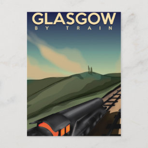 Glasgow Vintage-Zugposter Postkarte
