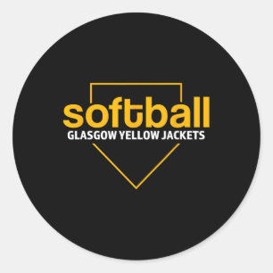 Glasgow Yellow Jackets Softball Home Plate Runder Aufkleber