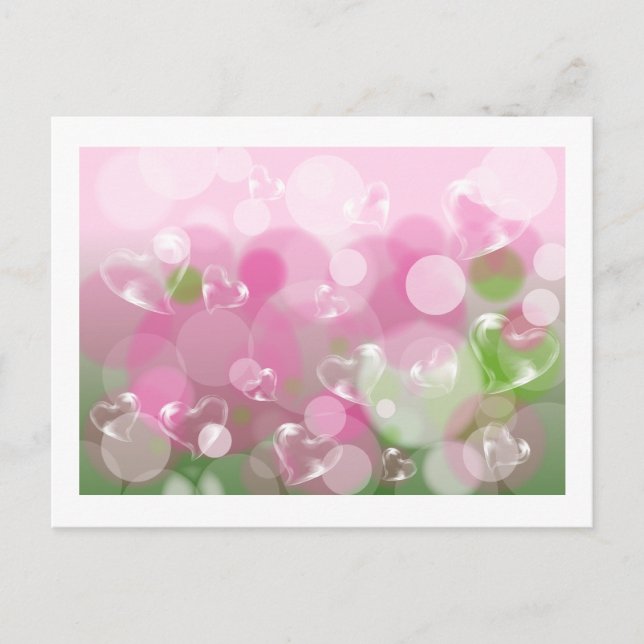 Glasherzen Valentine Postkarte (Vorderseite)