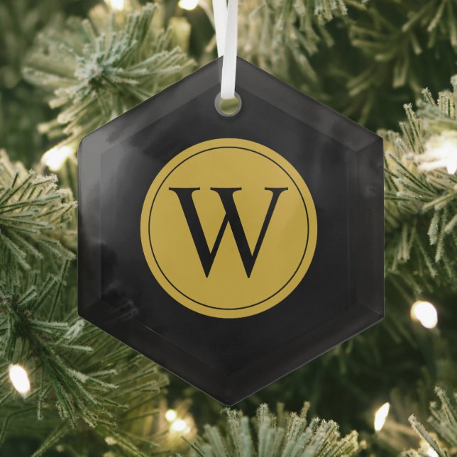Glashexagon-Ornament mit Personalisierter Monogram Ornament Aus Glas (Insitu)
