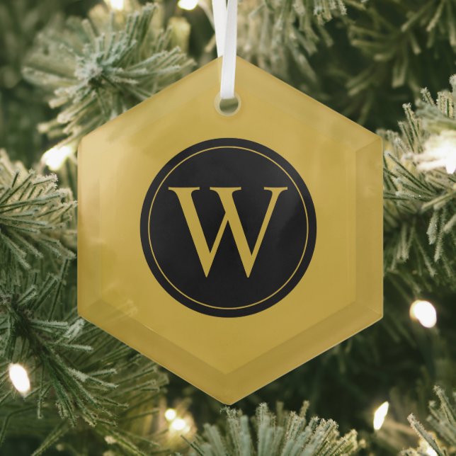 Glashexagon-Ornament mit Personalisierter Monogram Ornament Aus Glas (Insitu)