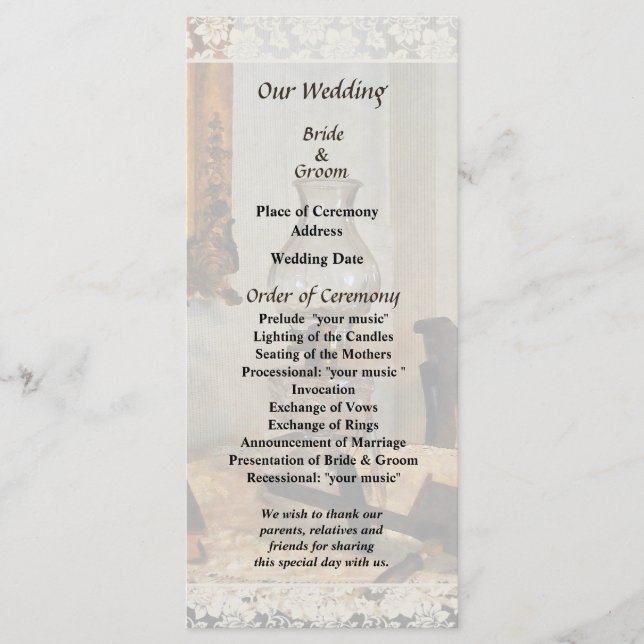 Glashütte und Stereoptiker Hochzeitsprogramm Programm (Vorderseite)