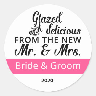 Glasiert und köstlich Hochzeit Danke Stickers