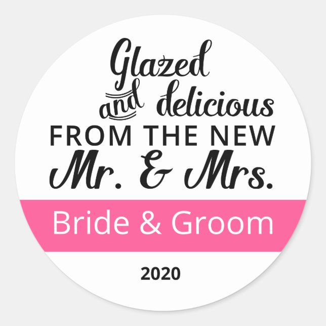 Glasiert und köstlich Hochzeit Danke Stickers (Vorderseite)