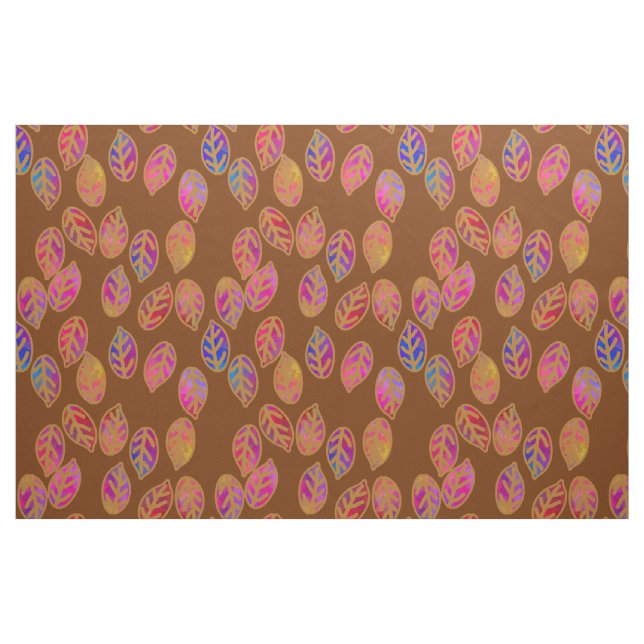 Glasierte Blätter in Mud Stoff (Fat Quarter (45,7 x 55,9 cm))