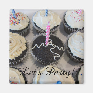 Glasierte Cupcakes Lass uns feiern Magnet