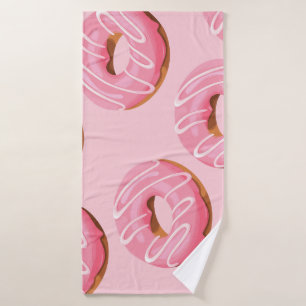 Glasierte Donuts Nahtloser Hintergrund Badehandtuch