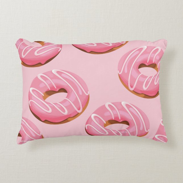 Glasierte Donuts Nahtloser Hintergrund Dekokissen (Vorderseite)