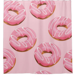 Glasierte Donuts Nahtloser Hintergrund Duschvorhang