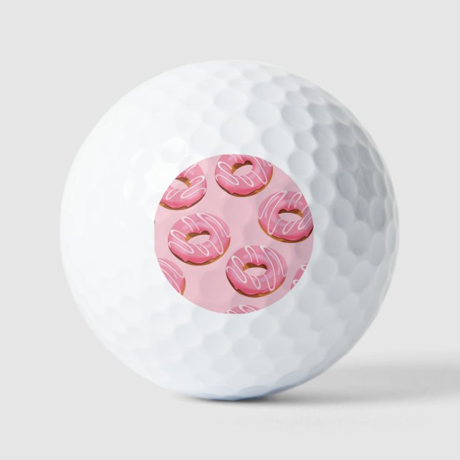 Glasierte Donuts Nahtloser Hintergrund Golfball (Vorderseite)