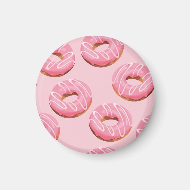 Glasierte Donuts Nahtloser Hintergrund Magnet (Vorne)