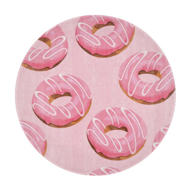 Glasierte Donuts Nahtloser Hintergrund Schneidebrett (Vorderseite)