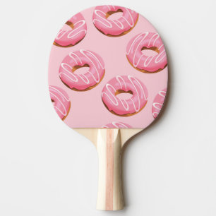 Glasierte Donuts Nahtloser Hintergrund Tischtennis Schläger