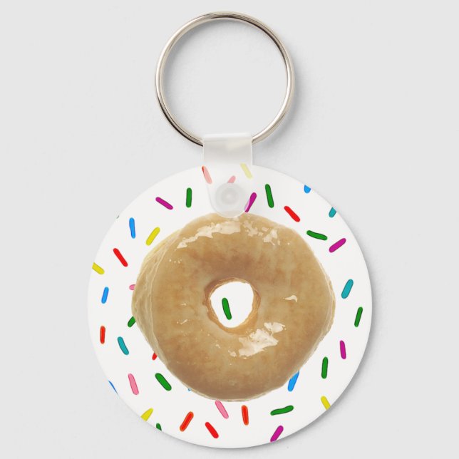 Glasierte Doughnut mit Sprinklen Schlüsselkette Schlüsselanhänger (Vorderseite)