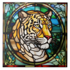 Glasierte Leopard-Dekorfliese Fliese