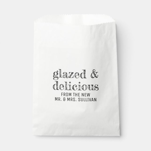 Glasierte und köstliche Hochzeitsnadel Geschenktütchen (Vorderseite)