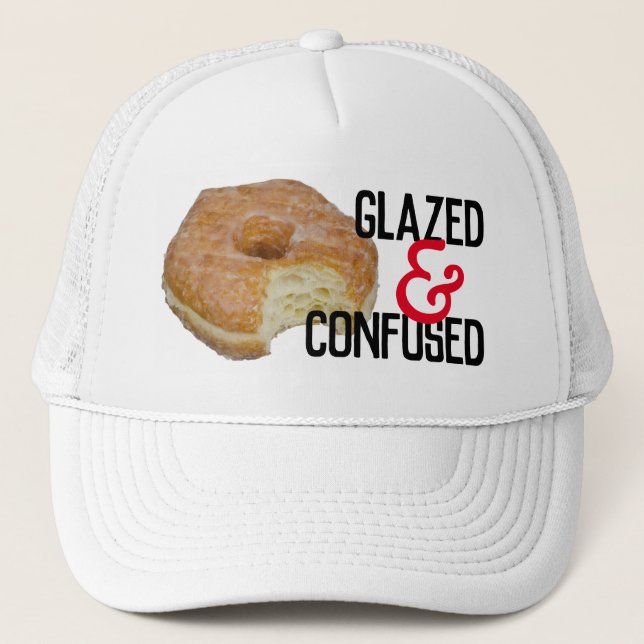 Glasierte und verwirrte Fun Donut Truckerkappe (Vorderseite)