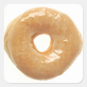 Glasig-glänzender Krapfen Quadratischer Aufkleber